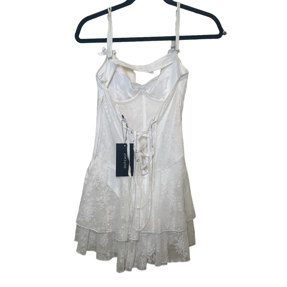 Outcast Clothing Dylan Mini Dress in White Lace - Picture 2 of 6